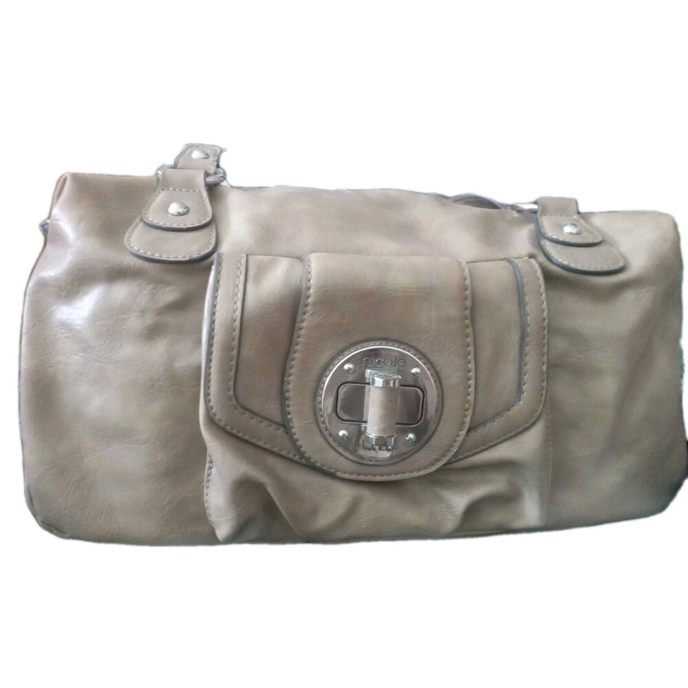 Women's Nicole by Nicole Miller  Light Tan Handbag Shoulder Strap 13x7 Read